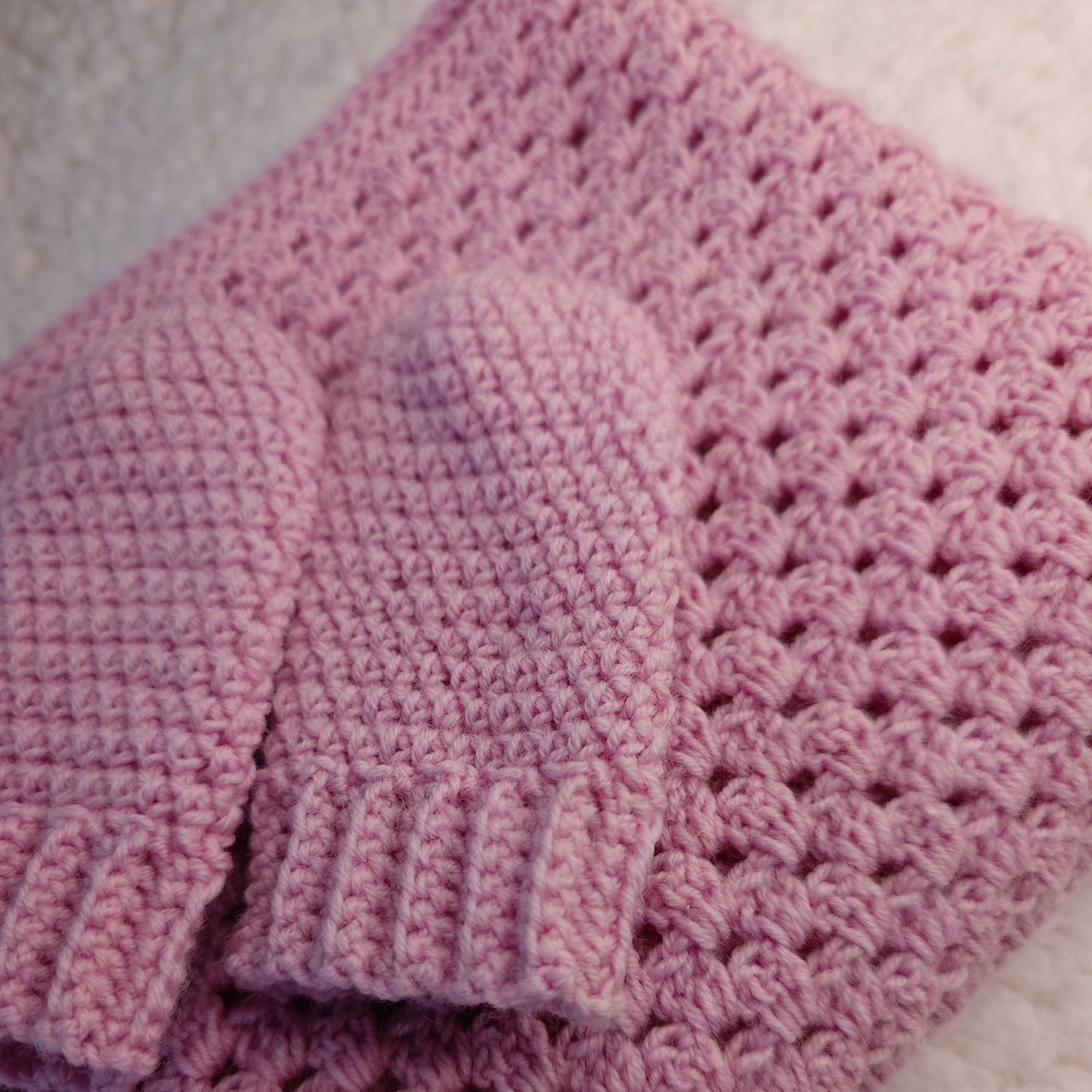 Dusty Pink Merino Wool Baby Blanket - gift box