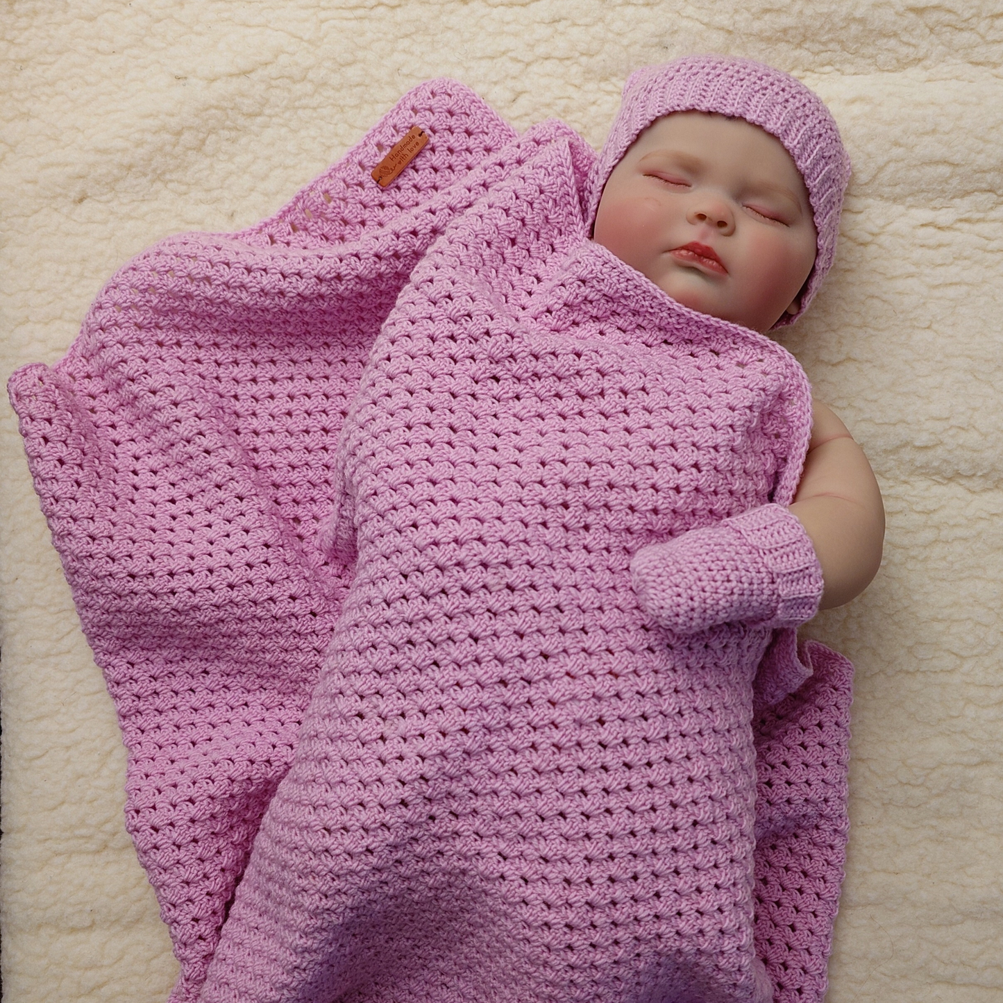 Dusty Pink Merino Wool Baby Blanket - gift box