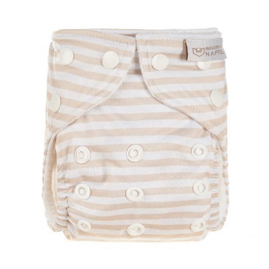 Newborn Pearl Pocket Cloth Nappy Linen Stripes