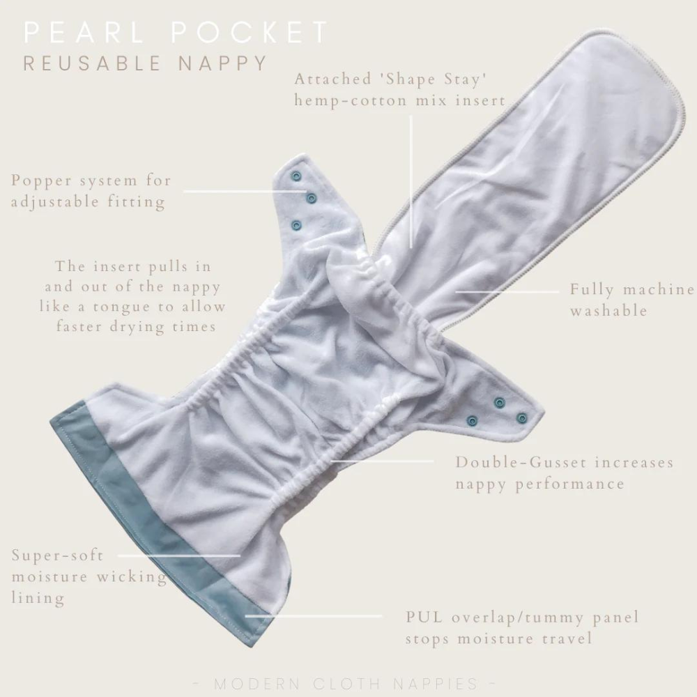 Newborn Pearl Pocket Cloth Nappy- Ditsy Daisy