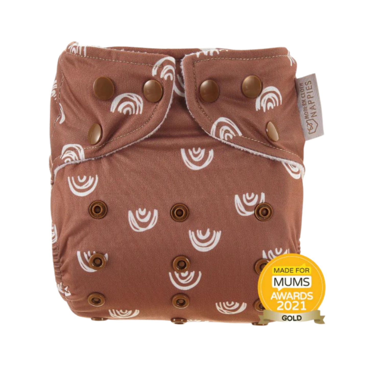 Pearl Pocket One Size All-in-One Cloth Nappy - Rainboho Mocha