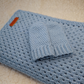 Blue Merino Wool Baby Blanket - gift box