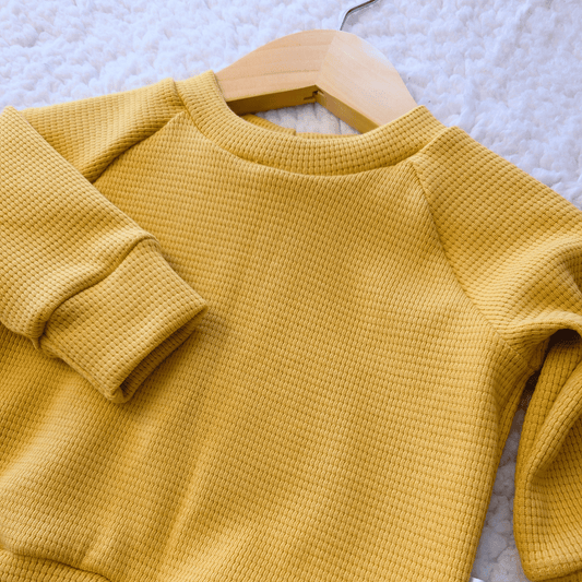 Sunny Yellow Waffle Sweatshirt