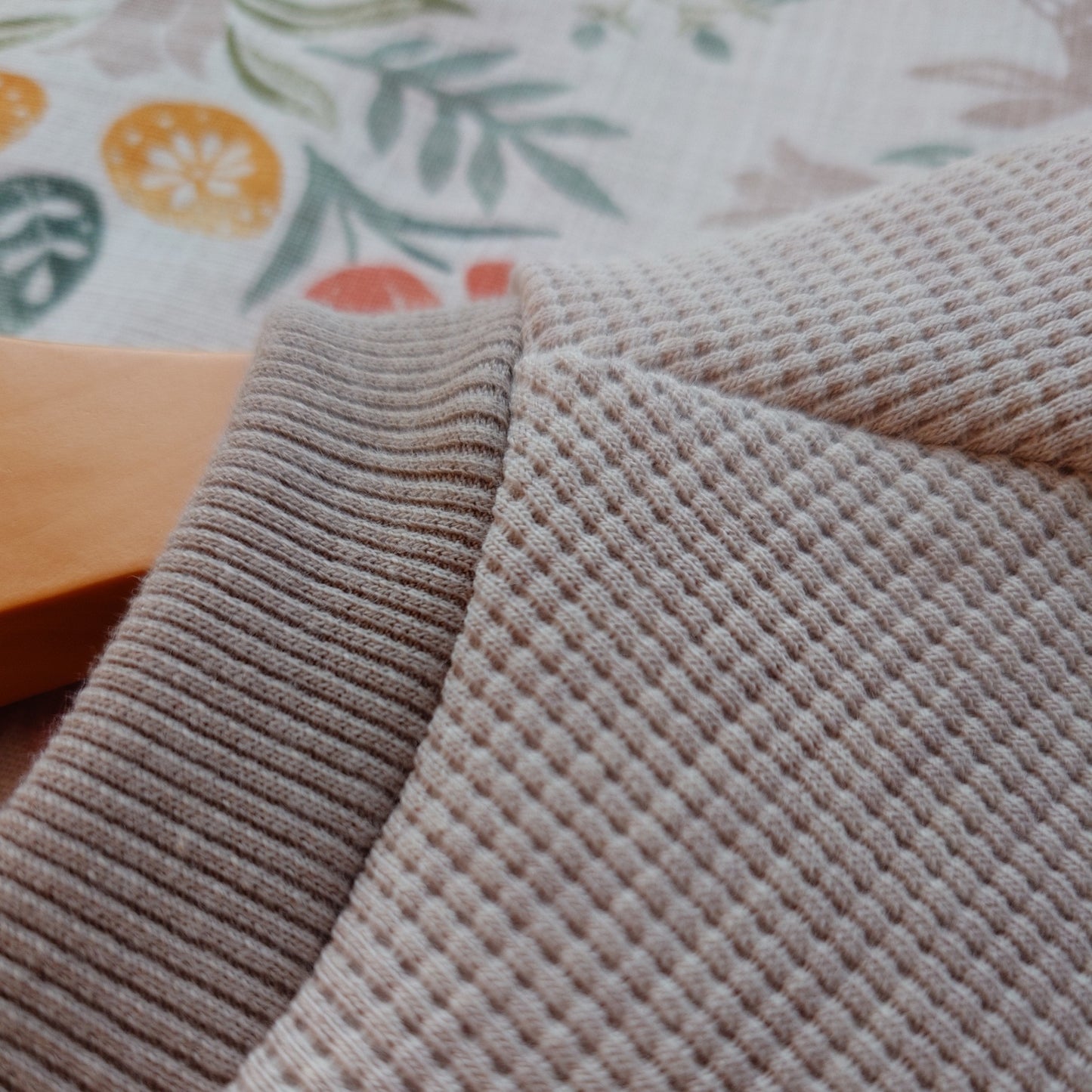 Beige Melange Waffle Jumper