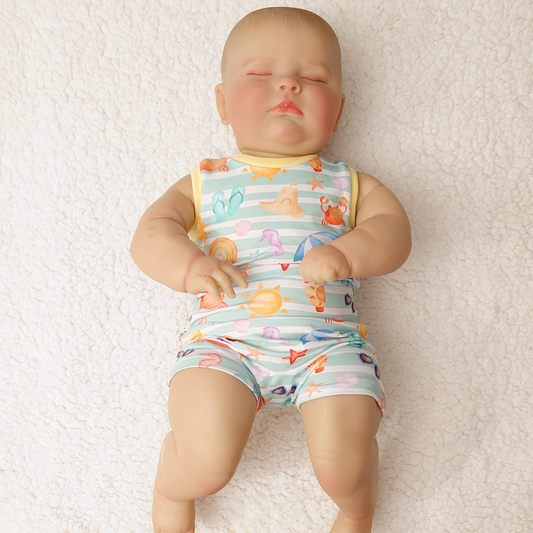 Snuggle Short Romper - On The Beach